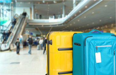 large suitcases on background clipart
