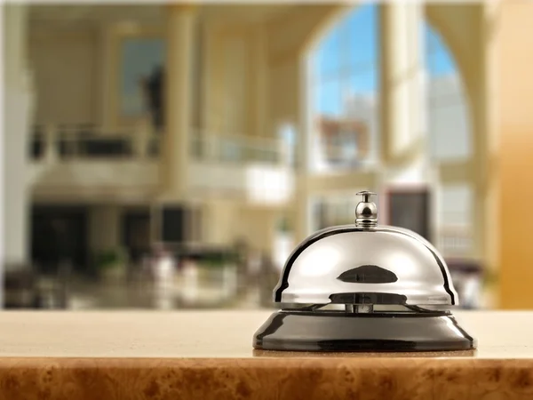 Hotel reception service desk bell — Stock Photo, Image
