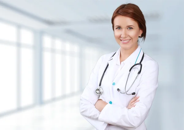 Attractive  female doctor — Stok fotoğraf