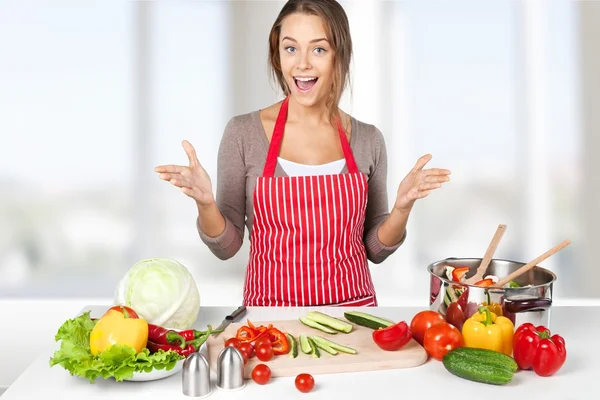 Beautiful woman Cooking — Stock Photo, Image