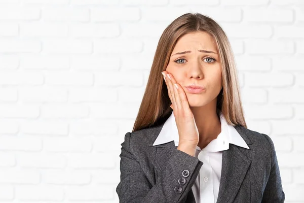 Lovely confused woman — Stock Photo, Image