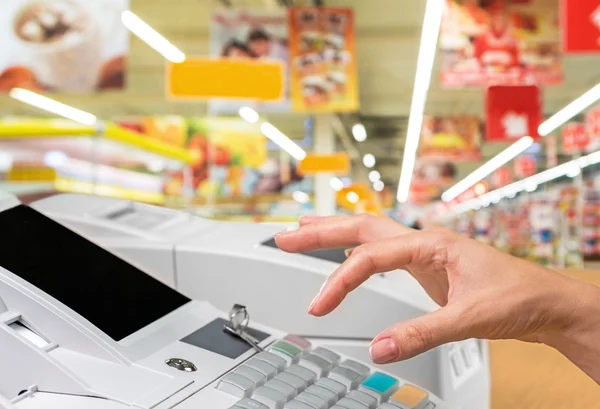 Caixa registadora com display LCD — Fotografia de Stock