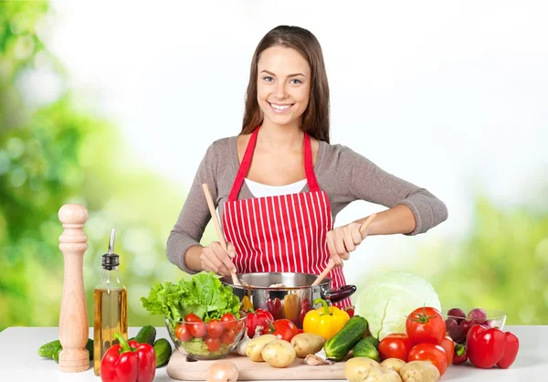 Beautiful woman Cooking — Stock Photo, Image