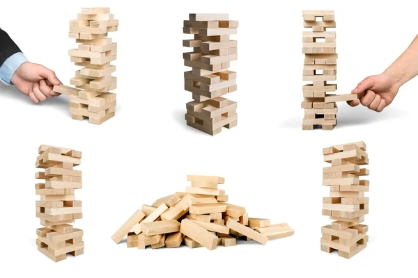 Gra kostki drewniane — Zdjęcie stockowe
