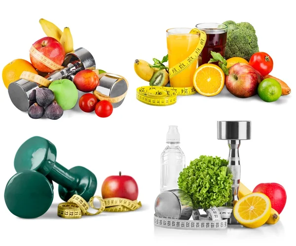 Hälsosam mat och sport koncept — Stockfoto