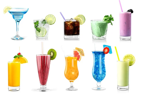 Set klassischer Alkohol-Cocktails — Stockfoto