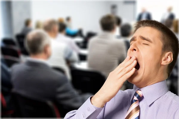 Tired Yawning Businessman — Stock Photo, Image