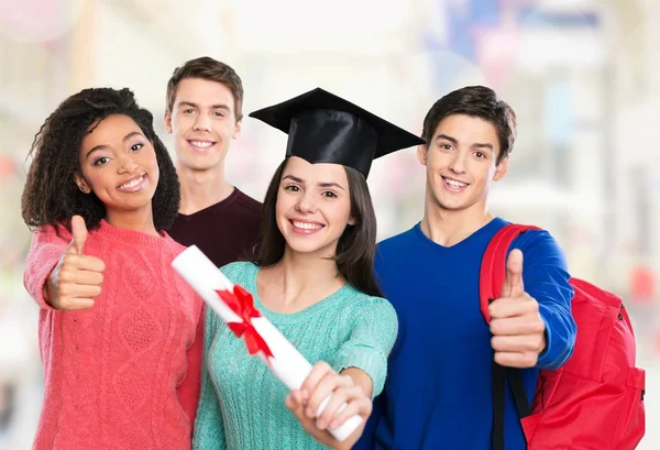 Group of students with books