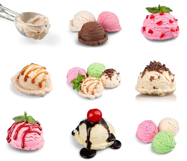 Helado scoop collage Imágenes De Stock Sin Royalties Gratis