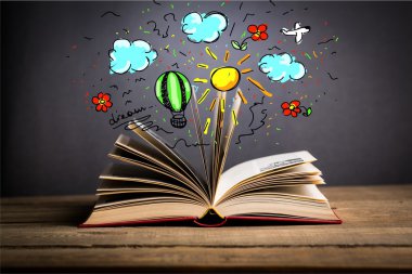 kitap çizim ile açın