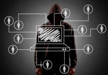 Hacker ve ağ kutsal kişilerin resmi