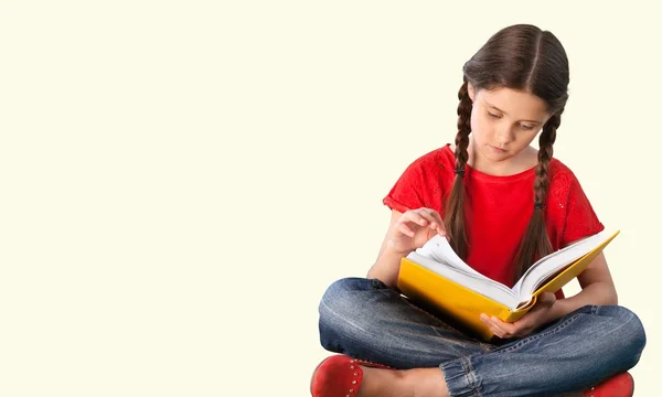 Meisje van de student met boek — Stockfoto