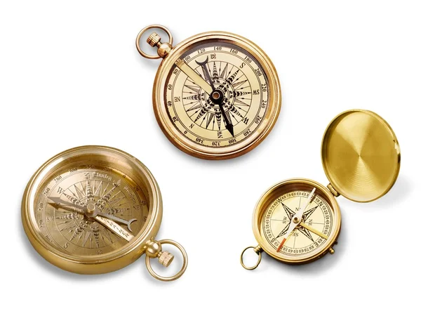 Mosiądz antyczny kompas — Zdjęcie stockowe