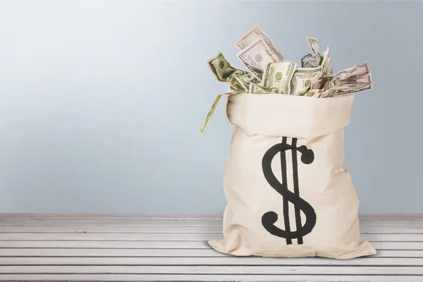 Money in the bag isolated — Stock Photo, Image