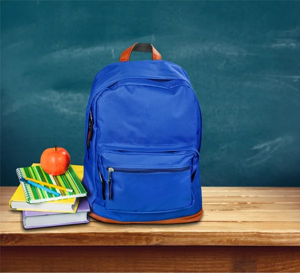 Blue school bag — Stock Photo, Image