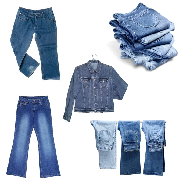 Jeansjacke und blaue Jeans — Stockfoto