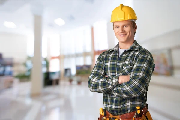 Trabajador masculino con cinturón de herramientas —  Fotos de Stock