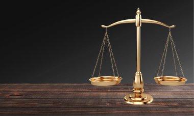 Law scales on table clipart