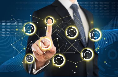 işadamı ve analytics sembolü