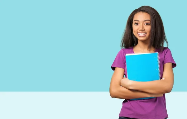 Afro American female student with book — Stock Photo, Image