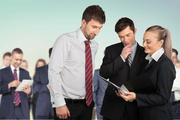 Successful business team with documents — Stock Photo, Image