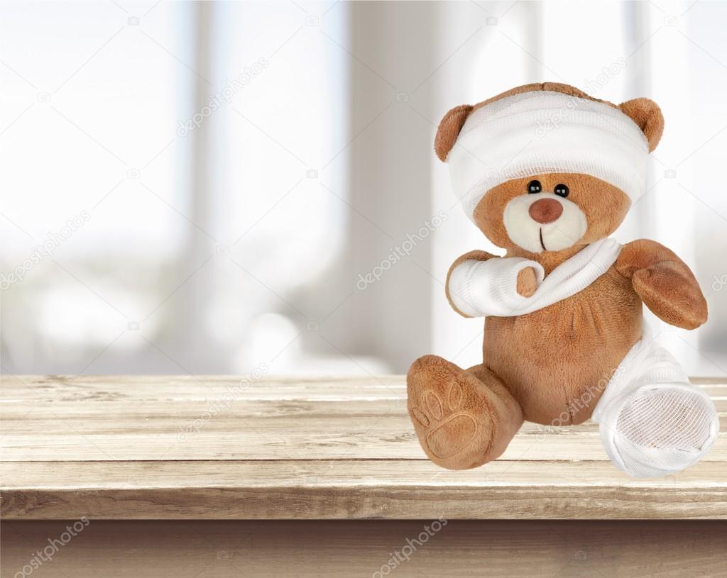Injured teddy clearance bear