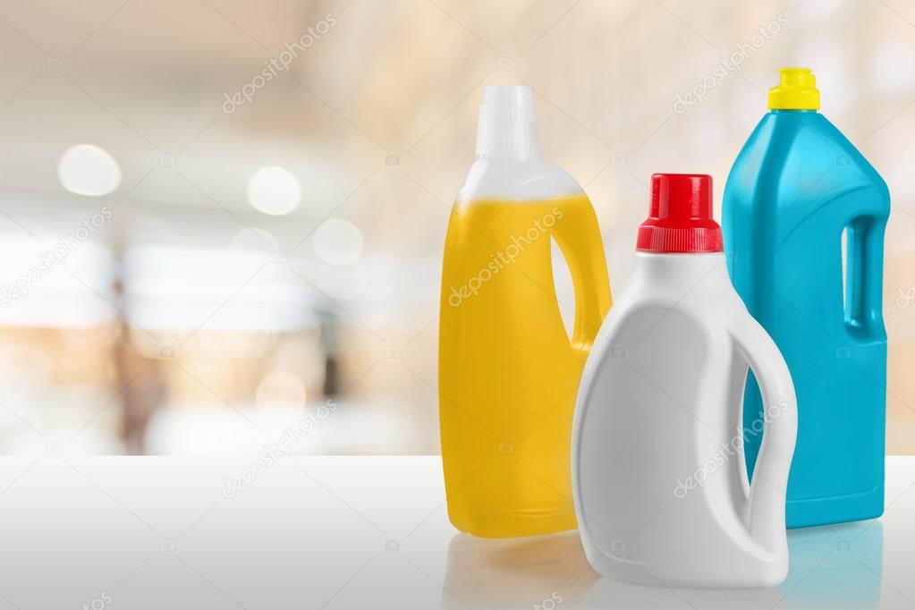 house cleaning products bottles