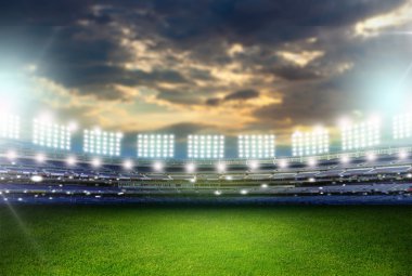  Işıklı gece sahne ışıkları Stadyumu