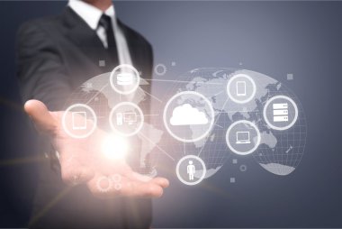 işadamı ve internet ve sanal gerçeklik