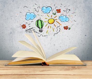 kitap çizim ile açın