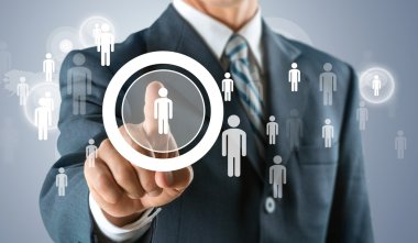 işadamı ve analytics sembolü