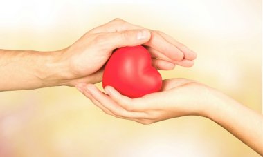 Red Heart in hands clipart