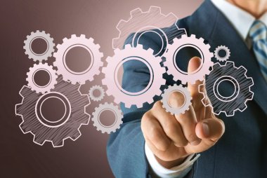 işadamı ve analytics sembolü