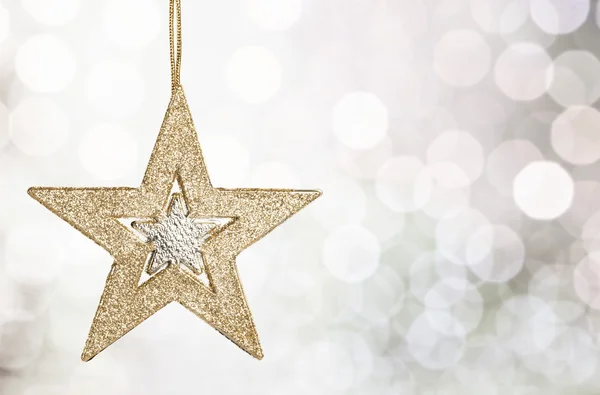 Decoración estrella de Navidad de oro — Foto de Stock