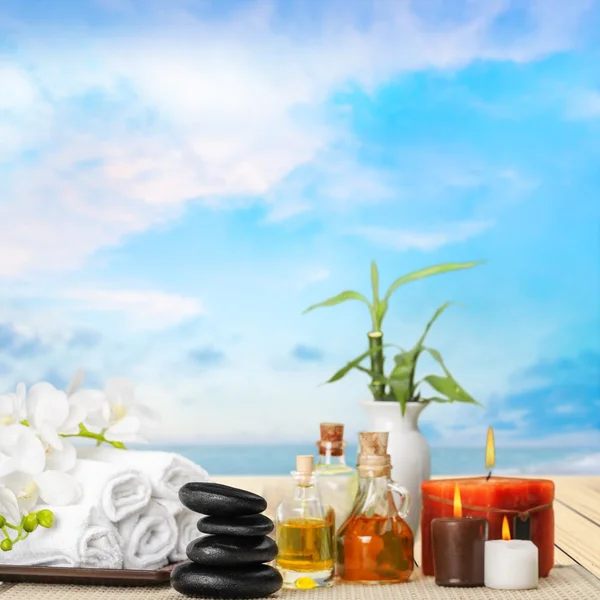 Pile of  fluffy towels — Stock Photo, Image