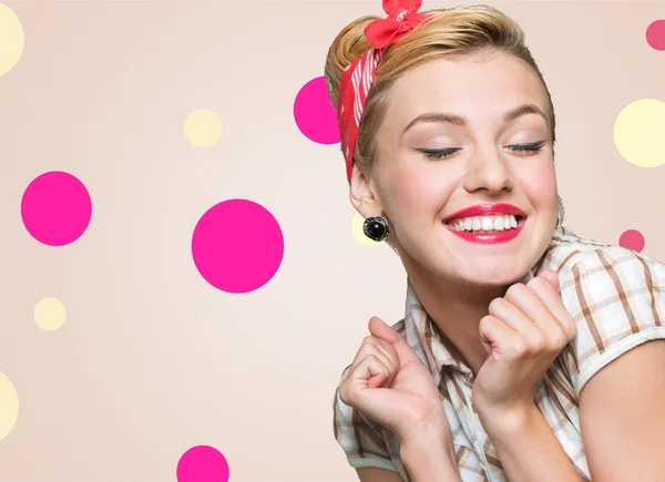 Γυναίκα με pin-up make-up — Φωτογραφία Αρχείου