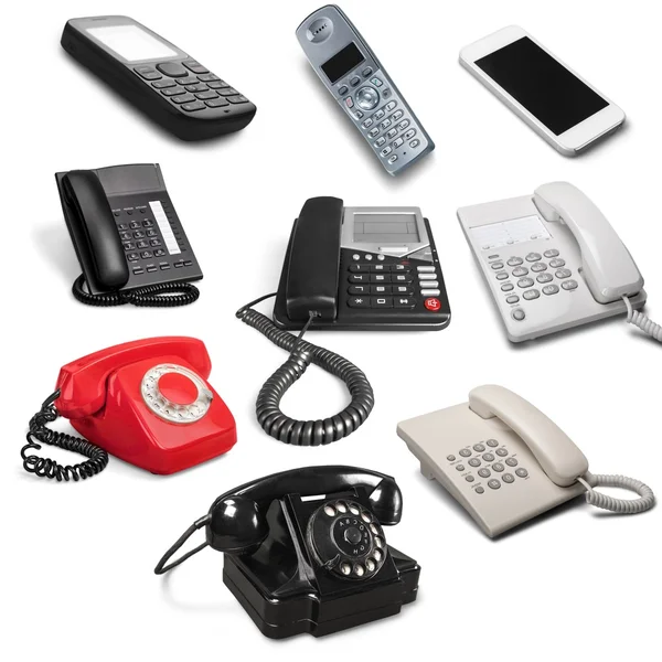 Uppsättning av Retro telefoner — Stockfoto