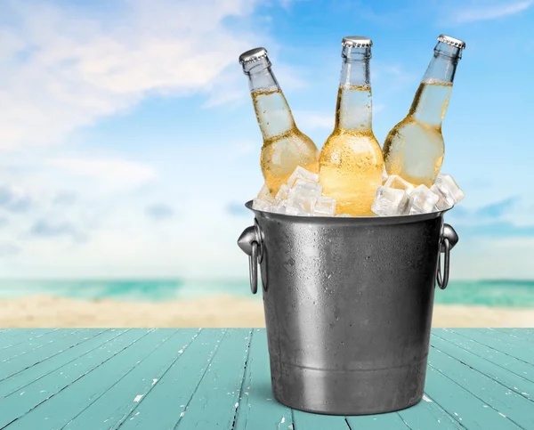 Bottles of cold beer — Stock Photo, Image