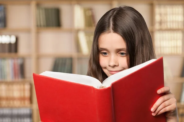 Meisje van de student met boek — Stockfoto