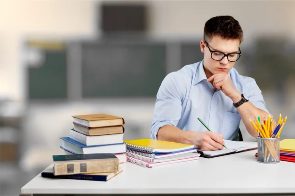 Handsome Teenager boy studying — Stock Photo, Image