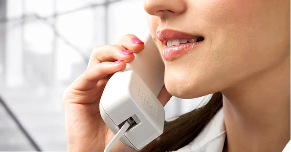 Young  businesswoman with phone — Stock Photo, Image