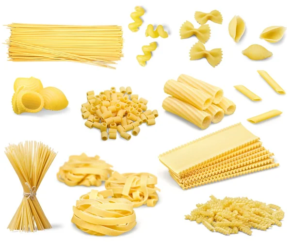 Torra pastaprodukter isolerade — Stockfoto