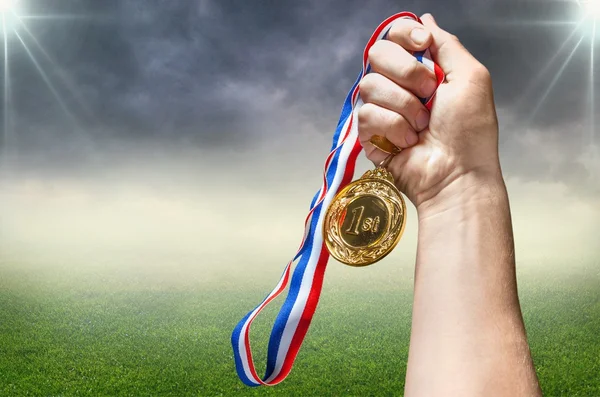 Gold medal with  ribbon — Stock Photo, Image