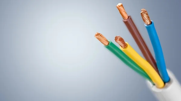 Cable blindado de cobre de cuatro núcleos — Foto de Stock