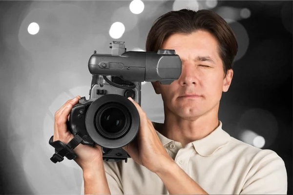 Cameraman werken met camera — Stockfoto