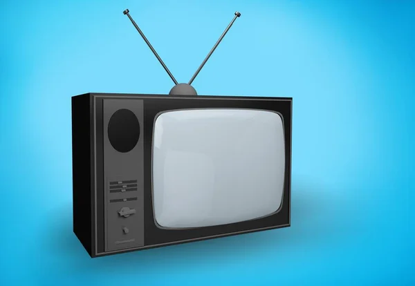 Ретро Старий Телевізор Порожнім Екраном Стоїть Задньому Плані — стокове фото