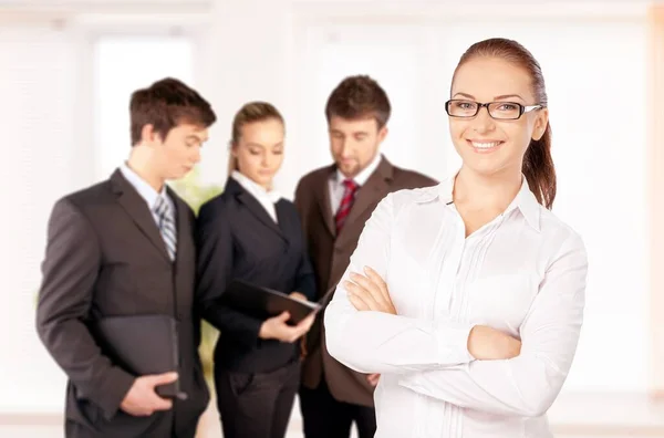 Happy Businesswoman Colleagues Background — Stock Photo, Image