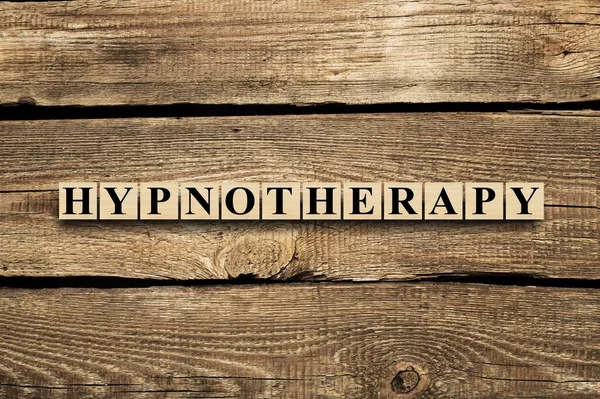 Slovo Hypnoterapie Dřevěných Bloků Písmeny — Stock fotografie