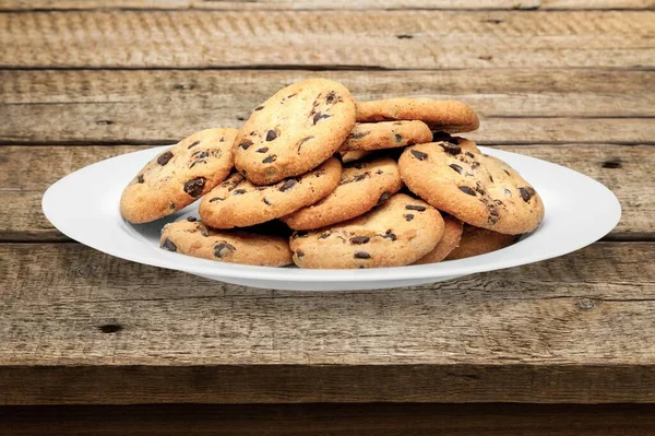 Leckere Hausgemachte Kekse Oder Plätzchen Auf Dem Teller — Stockfoto