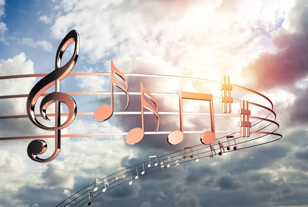 Müzik notaları arka planda izole edildi